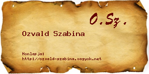 Ozvald Szabina névjegykártya
